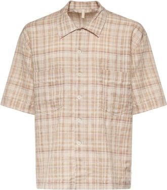 Sunflower Shirt met korte mouwen - Heren - Korte mouwen Overhemden - Beige - XL - Katoen - Overhemden