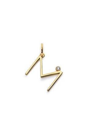 Monica Vinader Lab Grown Diamond Initial Pendant in 18K Gold Vermeil /Diamond at Nordstrom