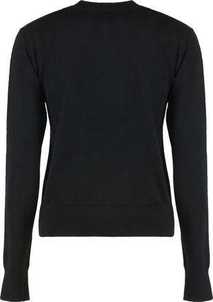 Calvin Klein Womens Round Neck Merino Wool Sweater Black Pet