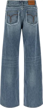 Versace Womens Blue Cotton Boyfriend Jeans Clothing