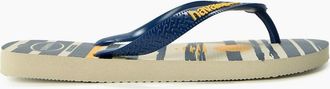 Havaianas Womens Womens Hav. Top Nautical Beige Navy 35 36 Flip Flops - Size: 3/3.5/4