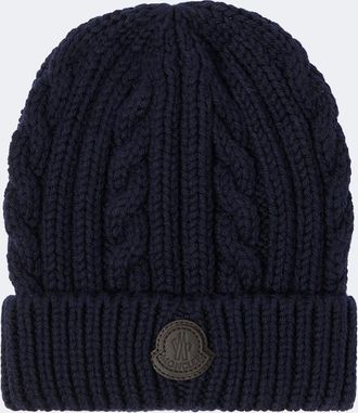 Moncler Cable-knit virgin wool beanie