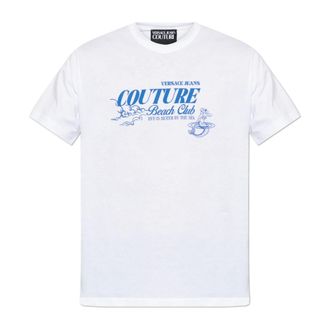 Versace Jeans Couture T-Shirts, male, White, Size: 2XL Printed Cotton-Jersey T-Shirt