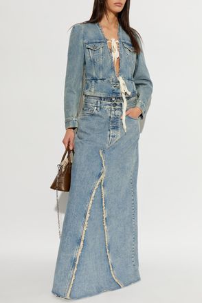 Maison Margiela Denim Jacket With Vintage Effect, Womens, Blue