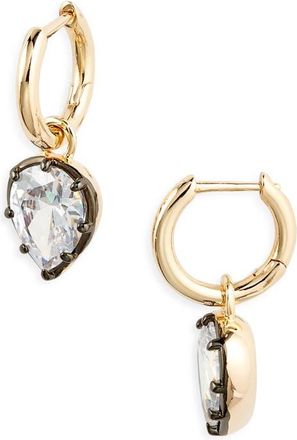 Nordstrom Georgian Charm Hoop Drop Earrings in Clear- Black- Gold at Nordstrom