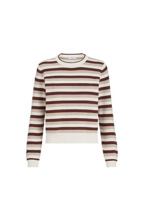 Brunello Cucinelli Cotton striped sweater in Orange at Nordstrom, Size Xx-Large Eu