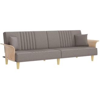 vidaXL Sof&aacute; Cama Con Reposabrazos Tela Gris Taupe Vidaxl