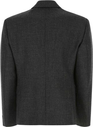 Prada Virgin Wool Melange Blazer - Gray