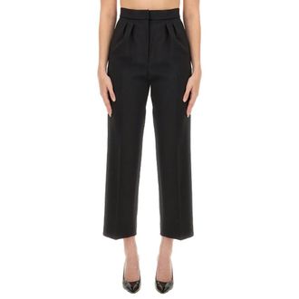 Max Mara Cropped Broek - Dames - Vrijetijds broeken - Zwart - M - Wol - Broeken