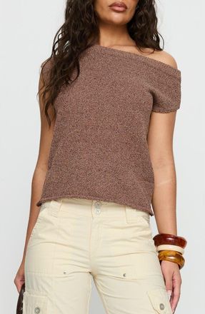 Princess Polly Ashfield Off the Shoulder Sweater in Brown at Nordstrom, Size X-Small