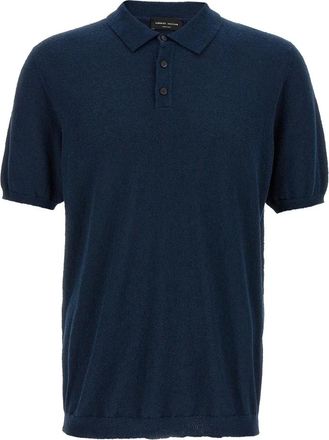 Roberto Collina Heren, Tops, Blauw, Maat: XL Katoen