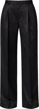 Vince Gekreukte Broek - Dames - Wijde Broeken - Zwart - 2XS - Leer - Broeken