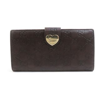 Gucci Dark Brown Leather Long Wallet (Bi-Fold) (Pre-Owned)