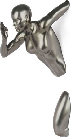 ADM Grosse Design Wandskulptur Läuferin - Dunkelgrau
