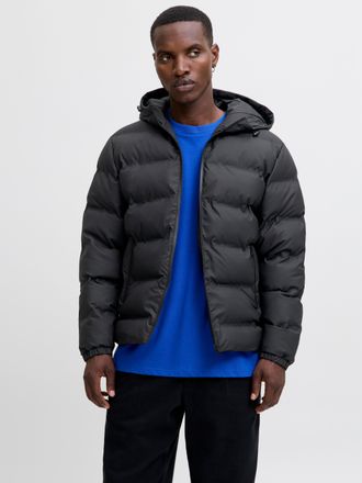 Jack & Jones Steppjacke JACK & JONES JJELEMENTS PU PUFFER SN, Herren, Gr. XXL, schwarz, Web, Obermaterial: 100% Polyester, unifarben, regular fit, Jacken Steppjack