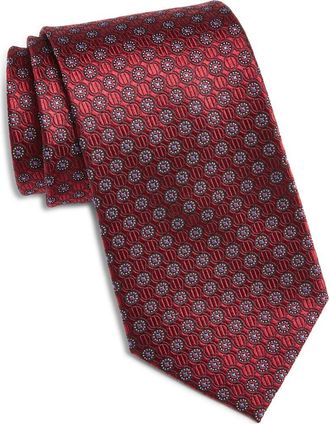 Nordstrom Medallion Silk Tie in Wine at Nordstrom