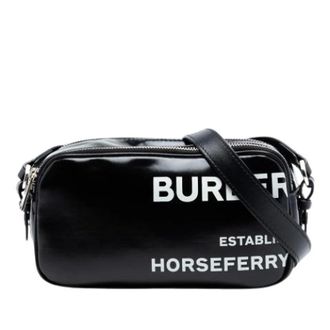 Burberry Pre-owned Cross Body Bags, female, Black, Size: ONE SIZE Pre-owned Canvas Crossbody Bag