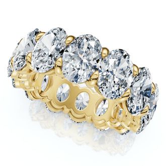 Pompeii3 8Ct Oval Diamond Eternity RIng 14k Gold Platinum Band Lab Grown