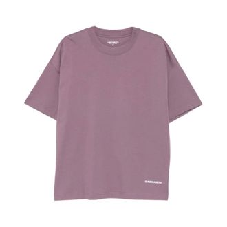 Carhartt Work in Progress Carhartt Wip, T-Shirts, male, Purple, Size: XS S/S Link Script T-Shirt