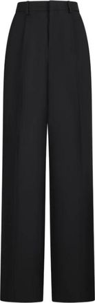 Celine Pleated Broeken - Dames - Straight fit broeken - Zwart - XS - Wol - Broeken