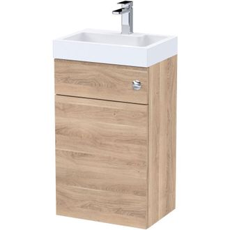 Nuie Nuie - Athena Basin and wc Toilet Combination Unit 500mm Wide - Bleached Oak