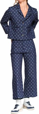 Vilagallo High-Rise Straight-Leg Trousers In Navy Blue
