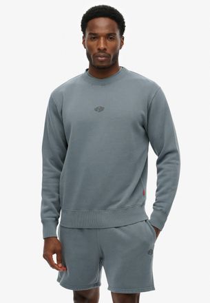 Superdry Sweatshirt SUPERDRY MICRO LOGO CREW, Herren, Gr. XXL, stormy weather blau, angeraute Sweatware, Obermaterial: 80% Baumwolle, 20% Polyester, unifarben,