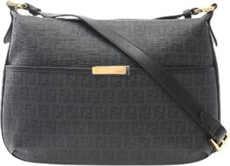 Fendi Pre-owned Zucchino Coated Canvas Schoudertas - Dames - Vintage Schoudertas - Zwart - ONE Size - Leer - Vintage