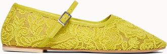 Freda Salvador Womens Laurel Mary Jane Flats In Lime Jaquard Mesh