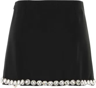 Prada Womens Skirt Black Acetate Viscose