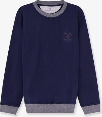 Brunello Cucinelli Felpa in cotone con logo ricamato frontale - BRUNELLO CUCINELLI - gender_Man
