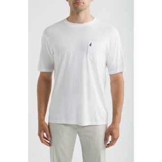 Johnnie-O Shoreline Cotton Blend Pocket T-Shirt in White at Nordstrom, Size Xx-Large