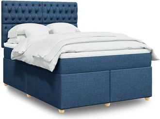 vidaXL Vidaxl - Cama Box Spring Con Colch&oacute;n Tela Azul 140x190 Cm