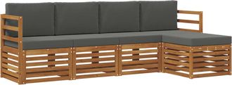 vidaXL Conjunto De Sof&aacute;s De Exterior 5 Uds. Natural Y Antracita Vidaxl