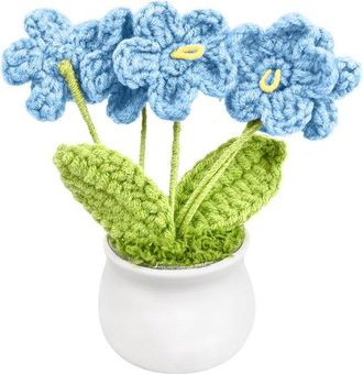 OEM Flores De Ganchillo Hechas A Mano En Color Azul - Decoraci&oacute;n Floral Artificial Para El Hogar Y La Oficina