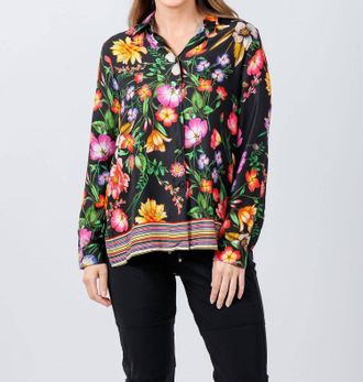 Vilagallo Tea Estampado Flor Shirt In Negro/multi