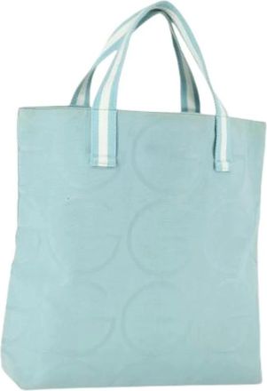 Gucci Pre-owned Tote Bags, female, Blue, Size: ONE SIZE Pre-owned Canvas Tote Bag