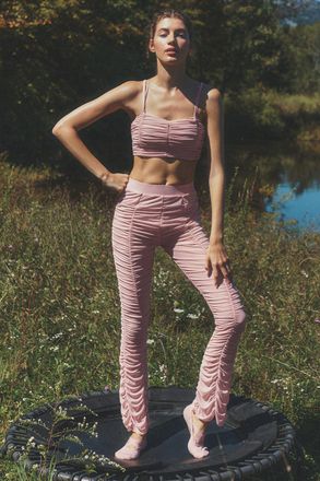 Alo | Airlift Mesh High-Waist Cherish Legging in Vintage Pink, Size: Medium