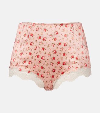Dolce & Gabbana Floral silk and cotton-blend briefs