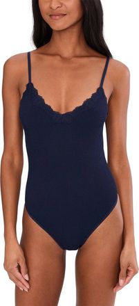 Free People Spring Fever Bodysuit Womens Peacoat Stretch One Piece FROG862