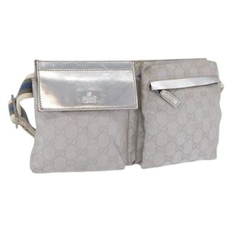 Gucci Pre-owned GG Canvas Waist Bag - Dames - Pre-owned - Grijs - Maat: ONE Size Leer