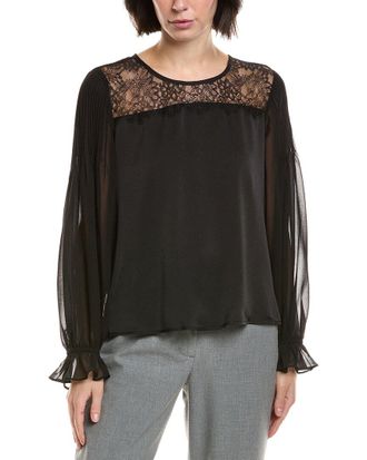 Vince Camuto Front Lace Yoke Top