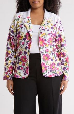 By Design Botanical Floral Print Notch Lapel Blazer in Flower Fields at Nordstrom Rack, Size 3 X