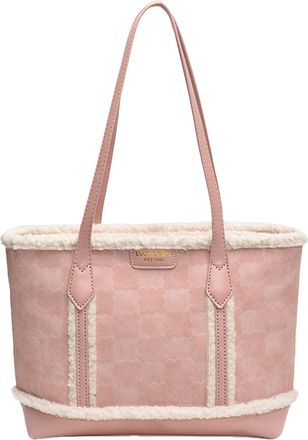 Generic ETOYA Women Frosted PU Shoulder Bag Lamb Wool Handbag Underarm Bag Large Capacity for Daily Travel, Pink