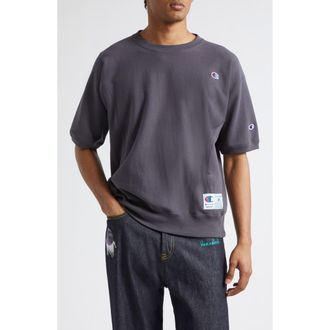 Undercover x Champion Short Sleeve Cotton Fleece Sweatshirt in Gray Purple at Nordstrom, Size X-Large