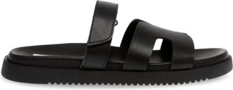 Steve Madden Geometric Cutout Platform Sandaal - Dames - Sandalen - Zwart - 41 EU - Leer - Schoenen