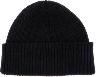 Ami Mens Wool Cap With Brim And Cuff Black Hat
