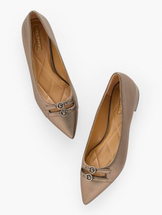 Talbots Scarlet Metallic Cut Out Nappa Flats - Bronze - 8M Talbots