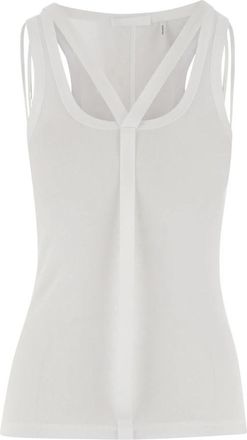 Helmut Lang Witte Tanktop Pima Katoen Modal - Dames - Tops zonder mouwen - Wit - L - Katoen - Tops