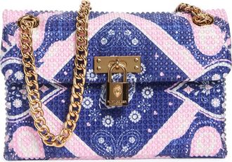 Kurt Geiger Crystal Fabric Mini Brixton Convertible Crossbody Bag in Open Pink at Nordstrom Rack